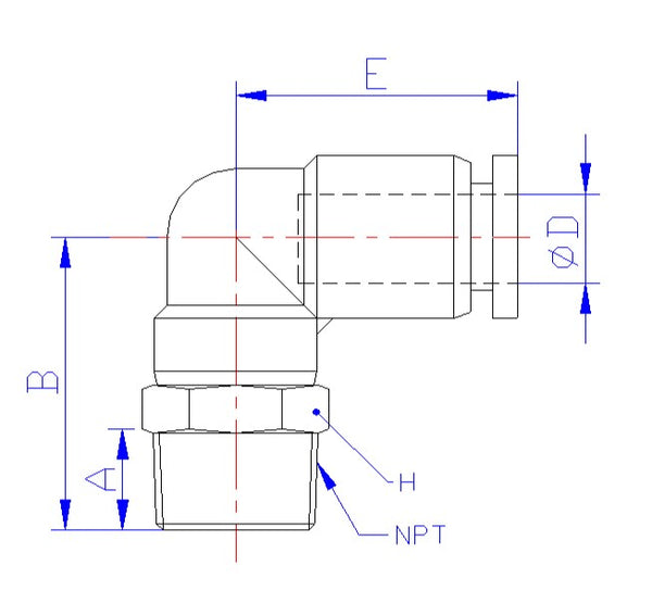 Push In Fittings - Male Elbow